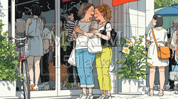 道端で会話を楽しむ若い主婦たち（ママ友たち） | 2515521-16851