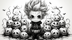 少し怖くてかわいらしいハロウィン用のイラスト | 2534475-18918