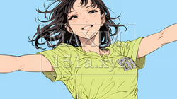 両手を広げて歓迎・驚きの仕草をしている若い女性 | 2556790-14603