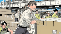 倉庫で配送作業をしている人たち | 2563952-7107
