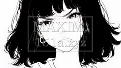 嫉妬の表情を浮かべる若い女性（シンプルな色使い） | 2566289-17143