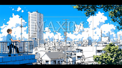 都市の町並みと夏の青空 | 2581179-4922
