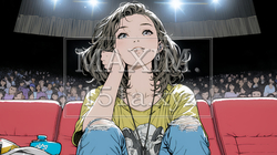 映画や演劇を鑑賞している若い女性 | 2586010-16119