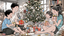 仲良し親子の楽しいクリスマス | 2606229-13625