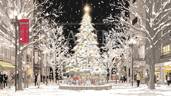ホワイトクリスマスの都会の夜 | 2621675-6665
