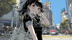 ハロウィン：ゴシックロリータファッションで町を歩く若い女性 | 2633214-12273