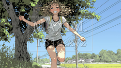 喜びにあふれ、軽やかにスキップする若い女性 | 2637929-16985