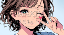 笑顔でピースサインを見せる若い女性 | 2639657-14257