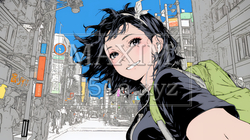 スマホで自撮りしている若い女性