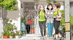 道端で会話を楽しむ若い主婦たち（ママ友たち） | 2642818-16806