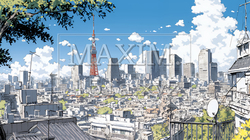 都市の町並みと青空 | 264835-11579