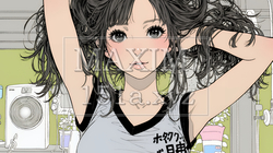 ヘアーシャワーの後の濡れ髪の若い女性 | 2662536-8625