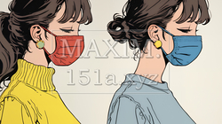 使い捨て不織布マスクをつけた若い女性 | 2676417-6202