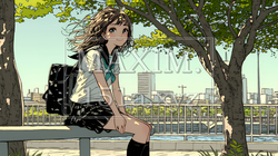 未来に向かって歩き出す女子高生