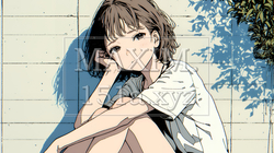ため息をついている若い女性