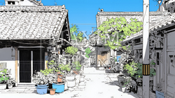 昭和のかおりが漂う町並み