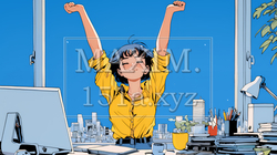 仕事の合間にストレッチ（伸び）をする女性 | 2726081-16717