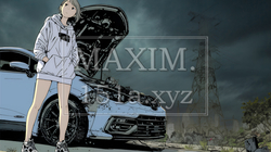 ドライブ中の車の故障・事故・トラブルで困っている女性（悪天候編）｜220505-4115