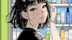 ドラッグストアでコスメを選ぶ若い女性 | 2738794-16105