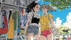ビーチリゾートのショップで女友達と買物をしている若い女性 | 2770379-9134