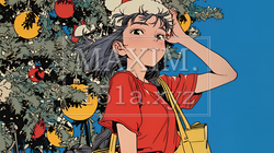 クリスマスツリーと少女 | 2772201-6581