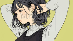 髪をかきあげている（なでている）若い女性｜3292919-12100
