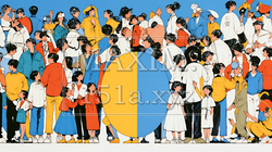ダイバーシティ・インクルージョンのビジネスコンセプト｜多様性と平等を表す企業PRイラスト | 2782799-17442
