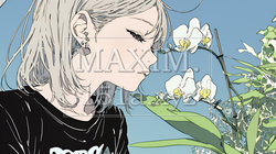 蘭の花と若い女性 | 2794896-11159