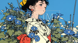 アサガオと浴衣姿の若い女性 | 2801364-9729