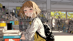 書店で本を選ぶ女子高生 | 2867028-16063