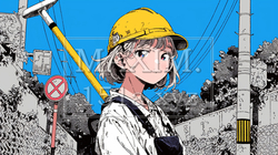 肉体労働をしている若い女性