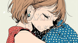 悲しみと失意で愛する男性に抱きつく若い女性
