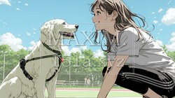 愛犬を調教している若い女性｜2781859-10862