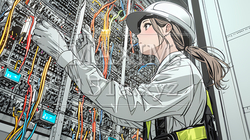 配線工事をしている女性作業員 | 2902941-12970