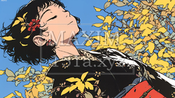 紅葉に包まれた中、着物を纏った若い女性が佇んでいる | 2910991-6164