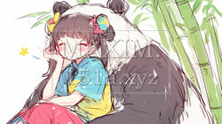 さようなら・元気でね！わたしたちのパンダ（クレヨン＋水彩画風） | 2915713-9166