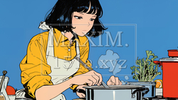 なれない料理に奮闘中の若い女性 | 2929202-6001