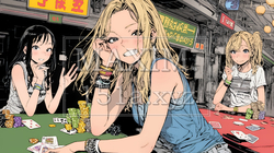 ギャンブル：ギャンブルをしている若い女性