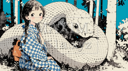 大蛇：若い女性とお友達