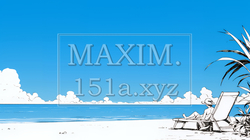 夏のビーチの風景（シンプルな色使い）