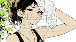 強烈な日差しでヘトヘト状態の女性（シンプルな色使い） | 3002392-11011