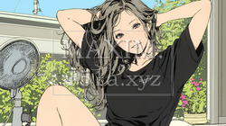 ヘアーシャワーの後の濡れ髪の若い女性 | 3008512-8621