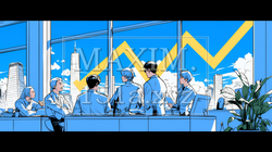 上昇グラフで会社の成長を表すビジネスチーム｜企業発展と成功のビジネスコンセプト | 3019480-17274
