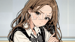 「ふん！」という表情でそっぽを向いている制服を着た女子高生｜3175759-13724
