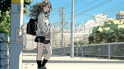 未来に向かって歩き出す女子高生 | 3024633-15066