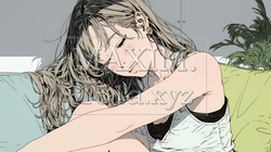 腹痛（生理痛）に苦しむ若い女性 | 3027613-15199