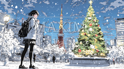 ホワイトクリスマスの都会の夜 | 3029121-6660
