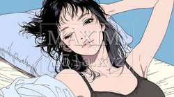 楽：リラックスした顔をしている若い女性 | 3035294-5686