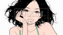 ビキニ姿の若い女性（シンプルな色使い） | 3079815-10051