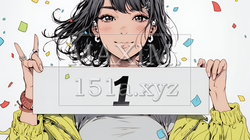 数字の「1」を掲げている若い女性 | 3090355-15453
